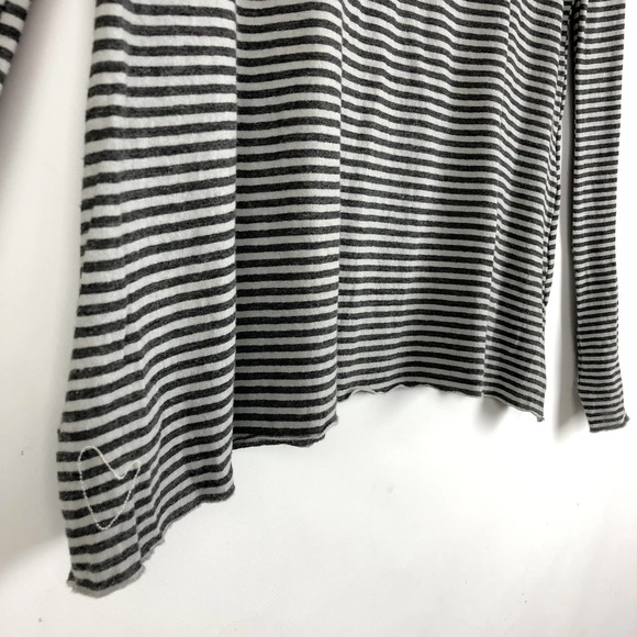Frank & Eileen Womens Tee Lab Tshirt Top Small Grey Dime Stripe Long Sleeve NWOT - Picture 3 of 7